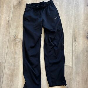Nike Black Therma-Fit Track Pants with White Stitched Logo